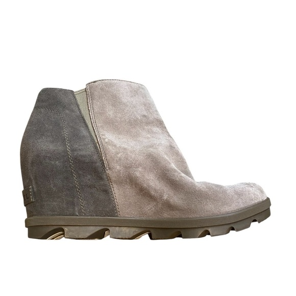 Sorel Joan of the Arctic II Side-zip Wedges Sz 11 Taupe Suede - Picture 1 of 11